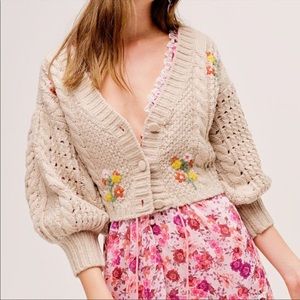 For Love & Lemons Amaryllis Cropped Cardigan